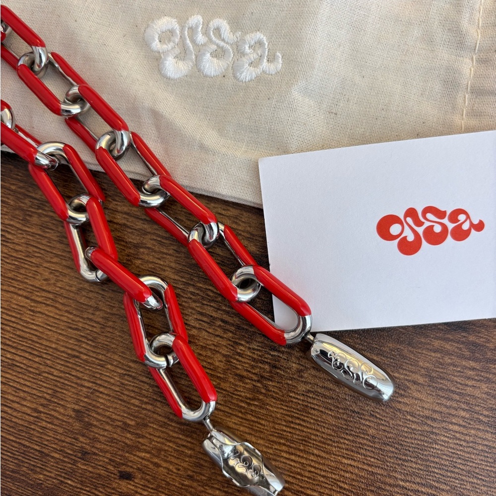 Ossa Red and Silver Phone Chain